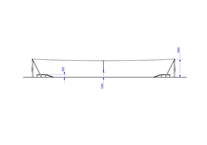 Technical render of a Zip Wire 2-Way (30M)